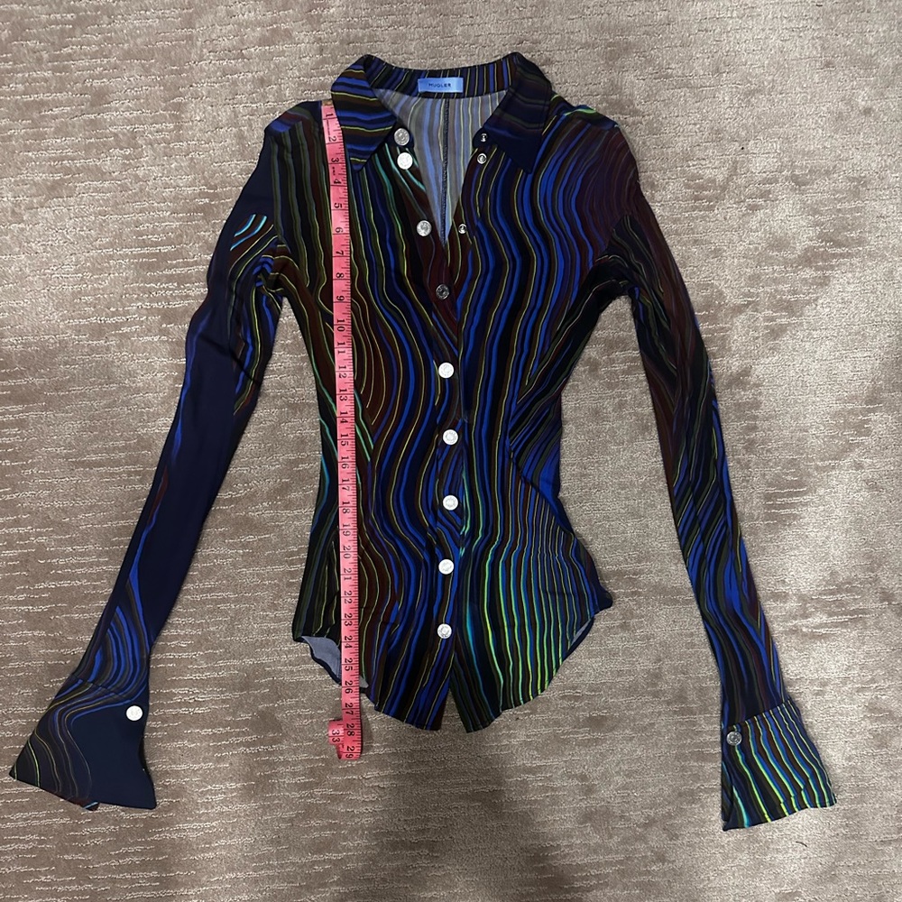 Mugler Abstract-print Long-sleeve Shirt multicolor Women’s size 36 - Picture 13 of 13